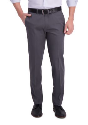Premium Comfort Dress Pants, Flat Front in Dark Grey | Size: 38 x 29