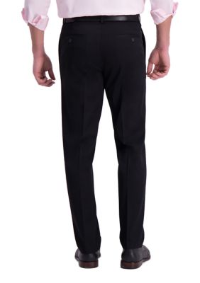 Men's Iron Free Premium Khaki Straight Fit Flat Front Hidden Comfort Waistband Casual Pants