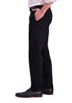 Mens Iron Free Premium Khaki Straight Fit Flat Front Hidden Comfort Waistband Casual Pants