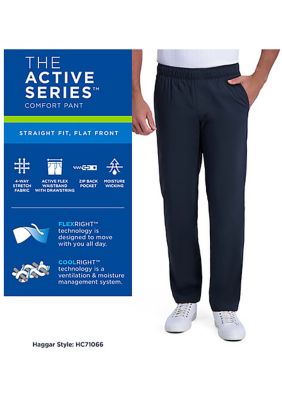 Men's The Active Series Straight Fit Flat Front Comfort Pants