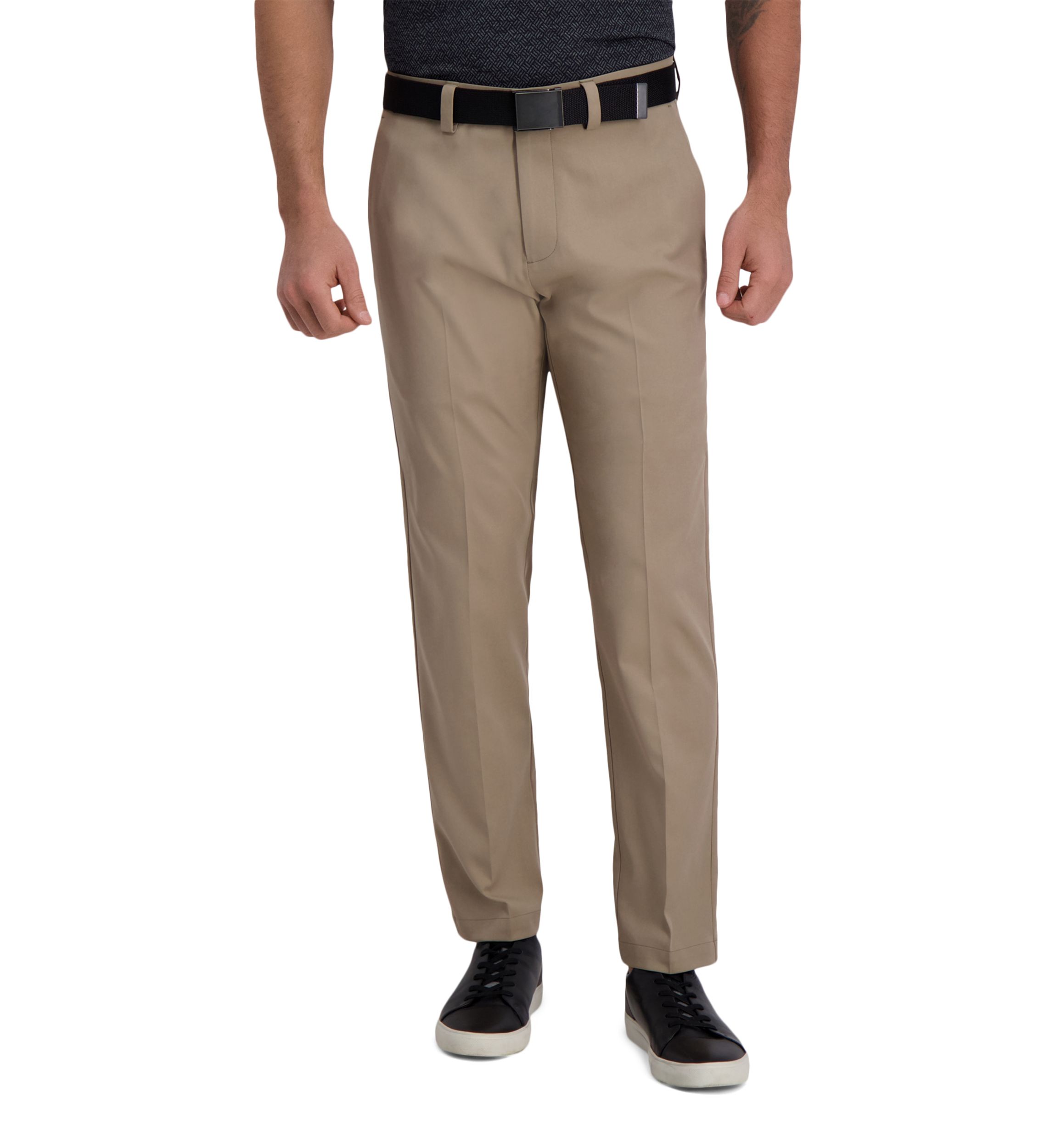 Mens Cool Right Performance Flex Solid Straight Fit Flat Front Pants