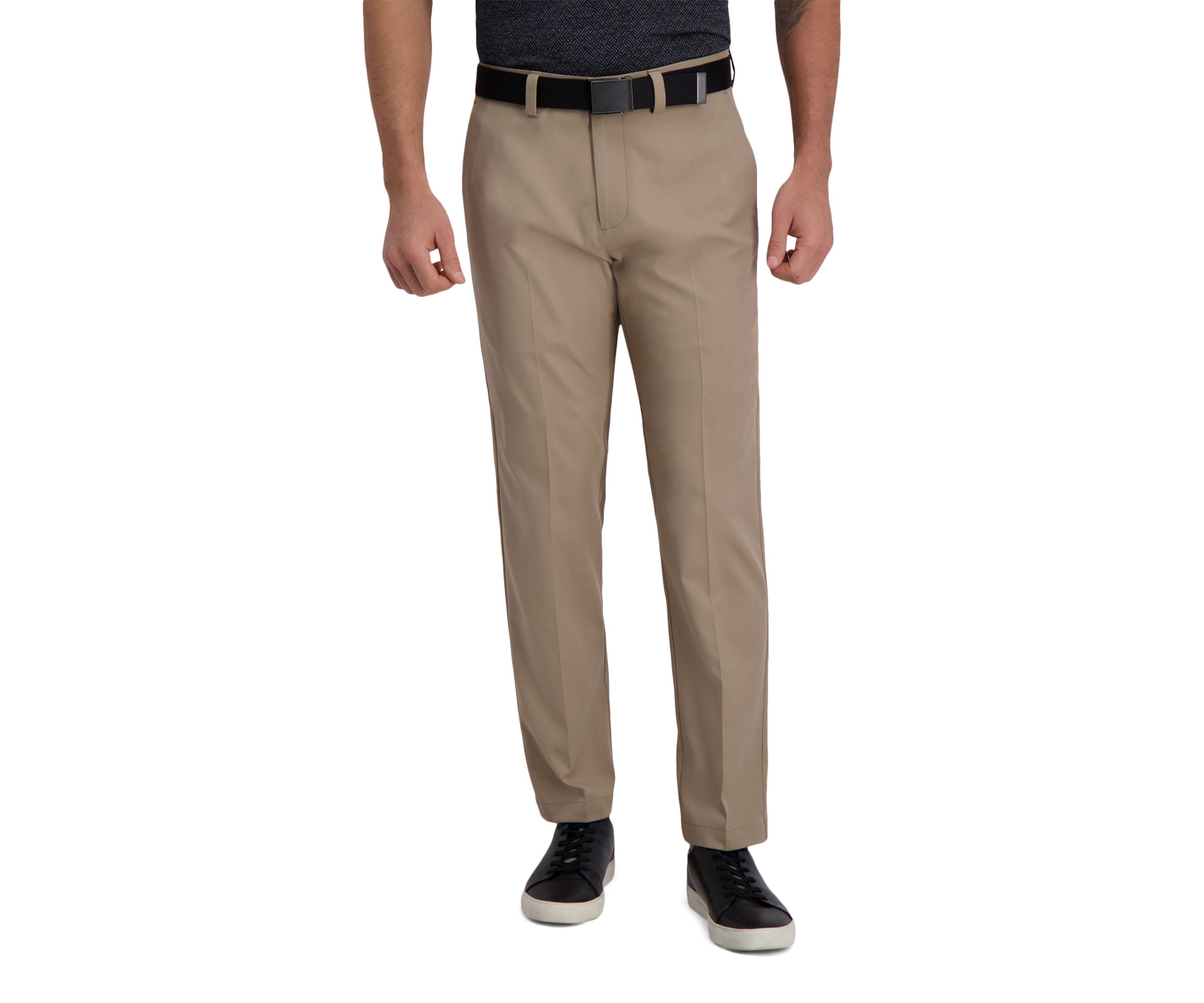 Mens Cool Right Performance Flex Solid Straight Fit Flat Front Pants