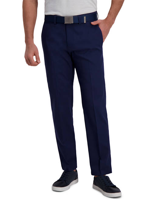 Mens Cool Right Performance Flex Solid Straight Fit Flat Front Pants