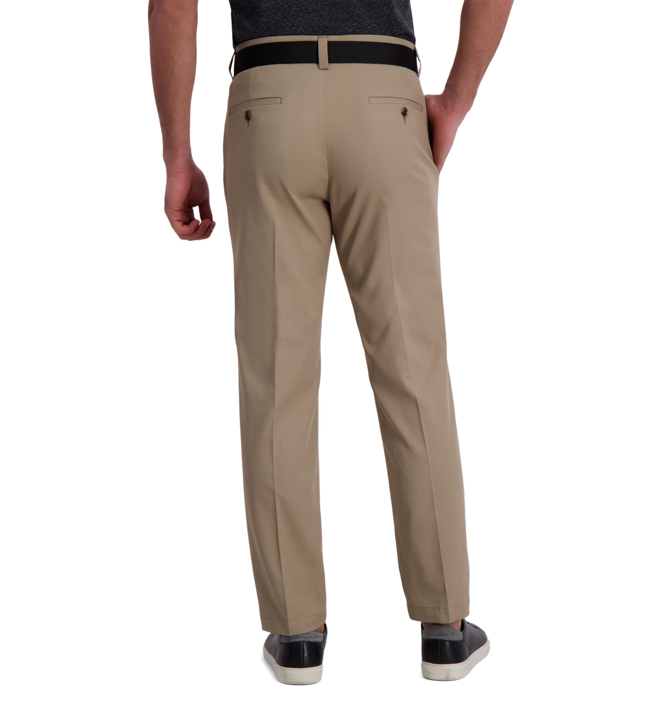 Mens Cool Right Performance Flex Solid Straight Fit Flat Front Pants