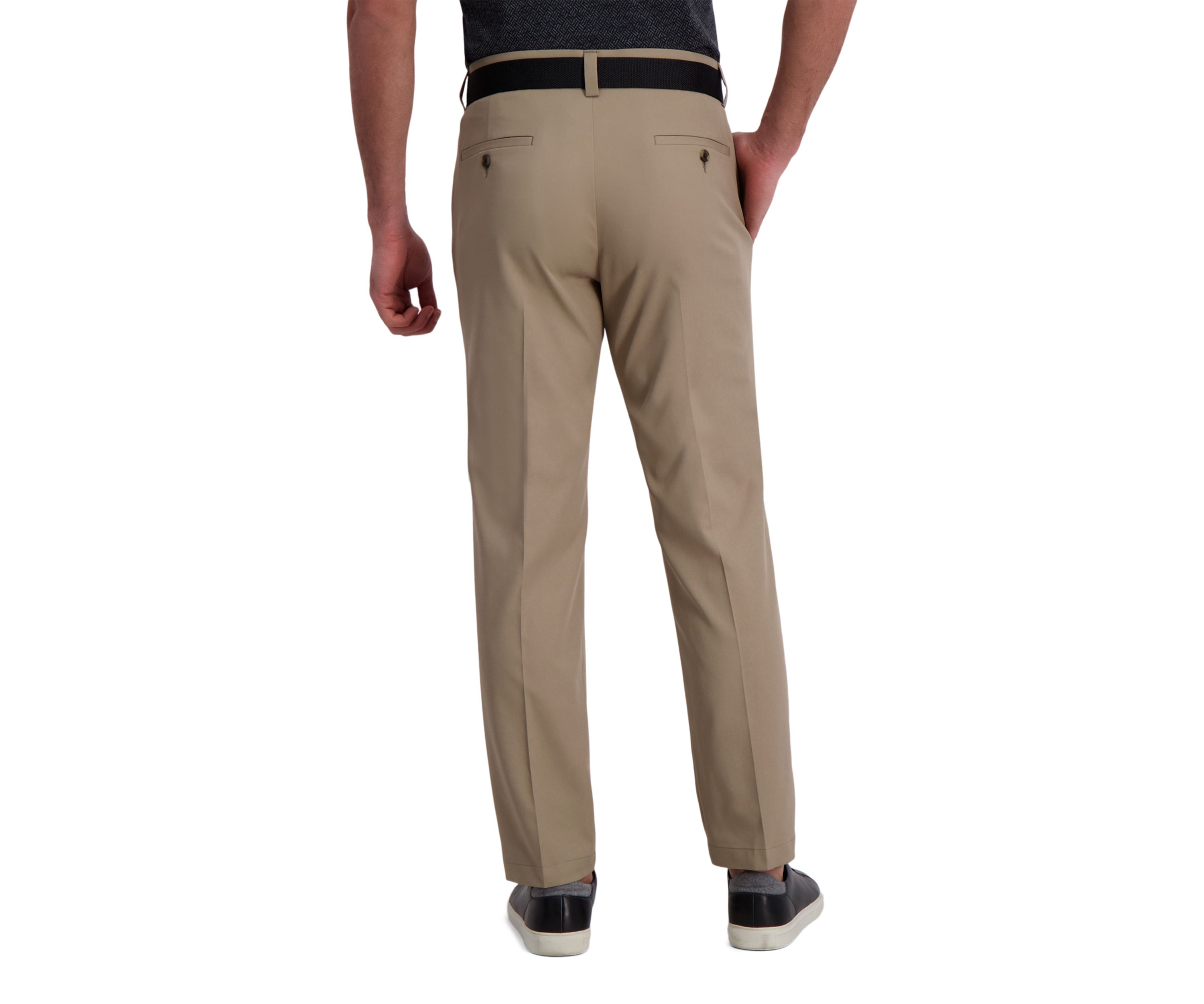 Mens Cool Right Performance Flex Solid Straight Fit Flat Front Pants