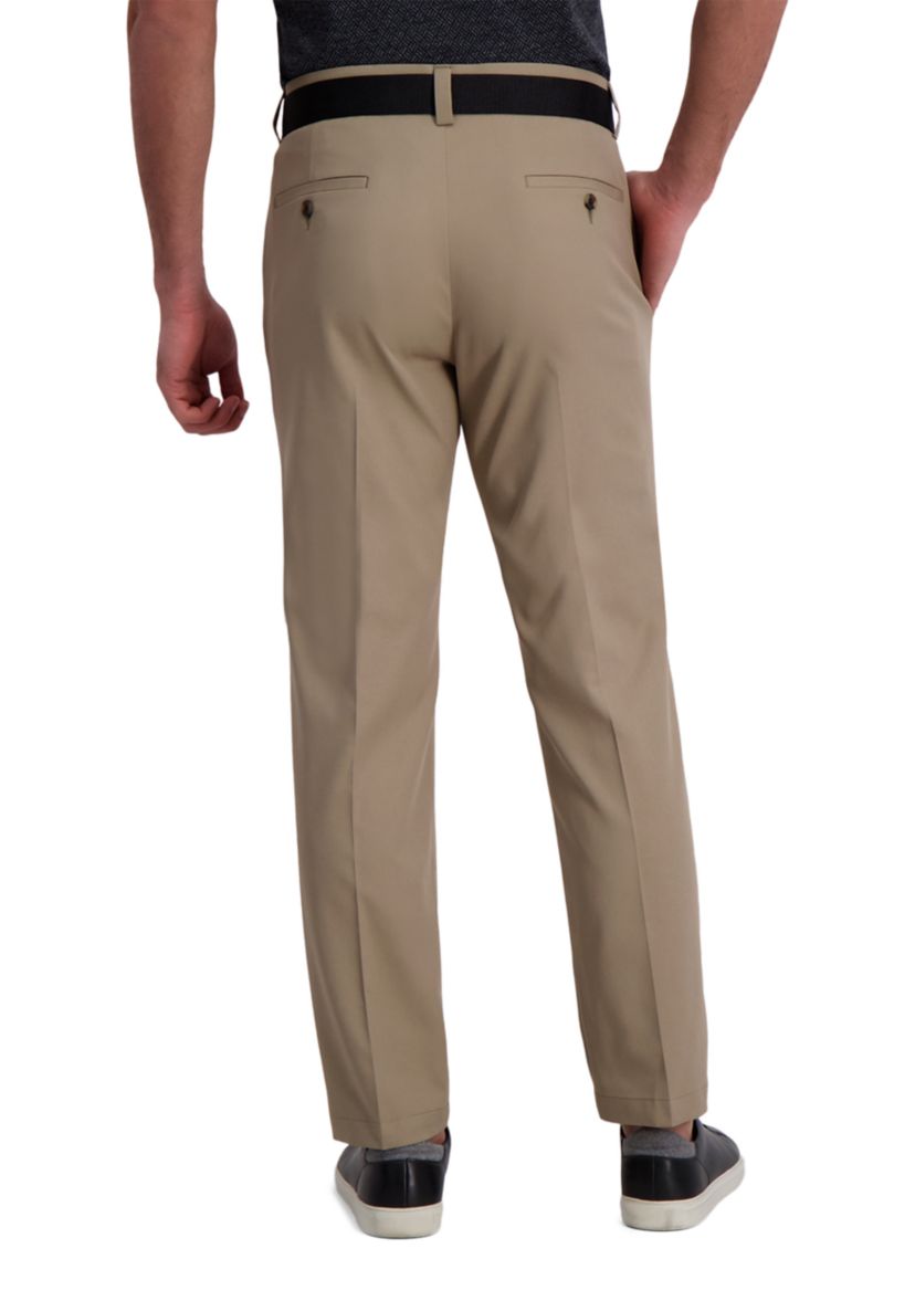 Mens Cool Right Performance Flex Solid Straight Fit Flat Front Pants