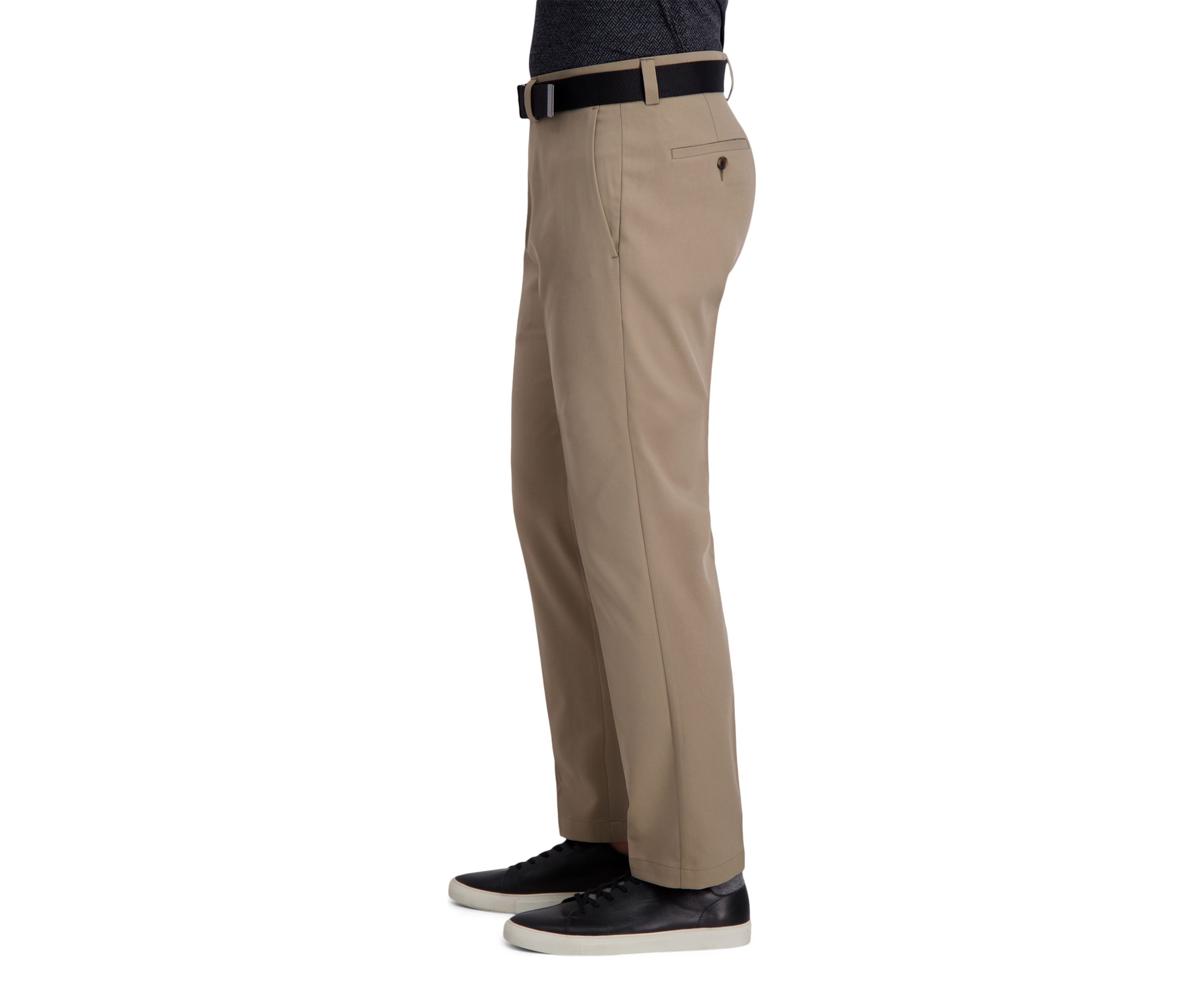 Mens Cool Right Performance Flex Solid Straight Fit Flat Front Pants