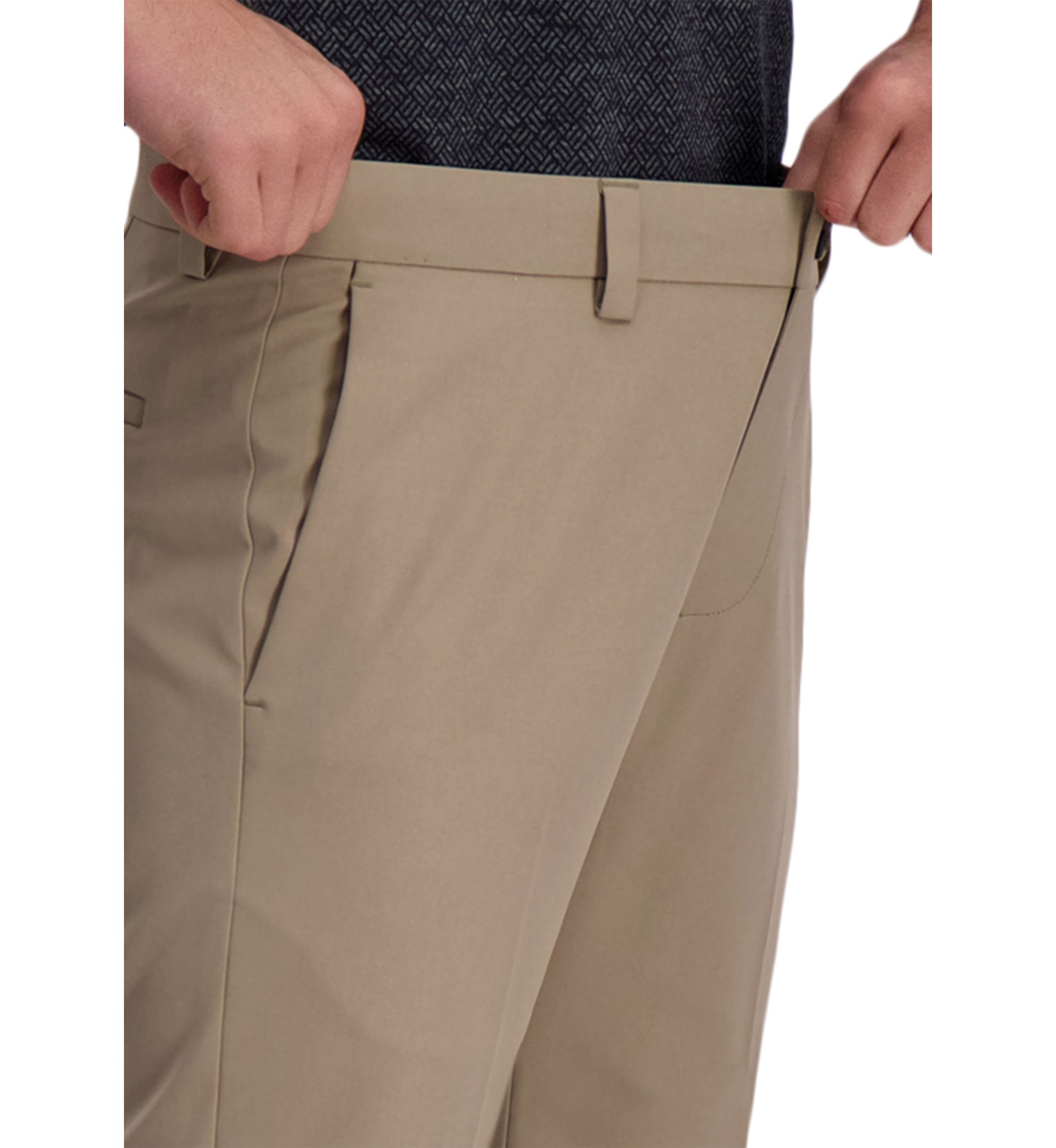 Mens Cool Right Performance Flex Solid Straight Fit Flat Front Pants