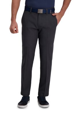 Men's Haggar Cool Right Performance Flex Straight Fit Flat Front Pants, Grey, 36 x 29