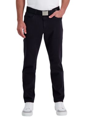 Haggar Men's The Active Series City Flex 5-Pocket Slim-Straight Pants, Black, 38 x 29