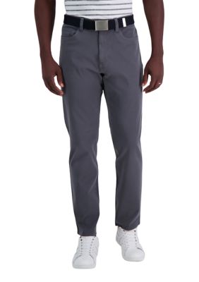 Haggar Men's The Active Series City Flex 5-Pocket Slim-Straight Pants, Grey, 38 x 32