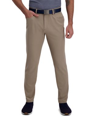 Haggar Men's The Active Series Slim Fit Flat Front 5-Pocket Tech Pants