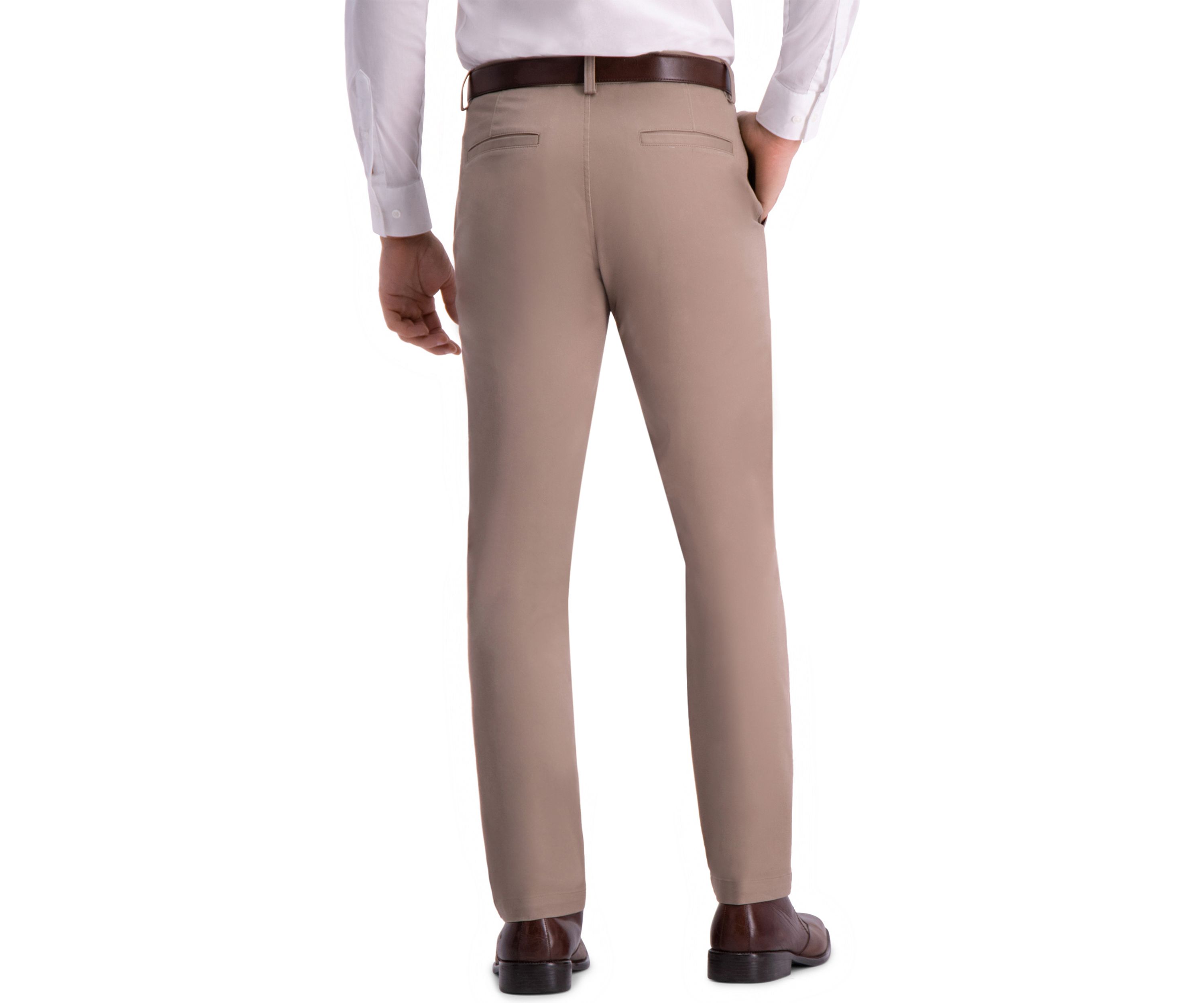 Mens Premium Comfort Slim Fit Flat Front Khaki Pants