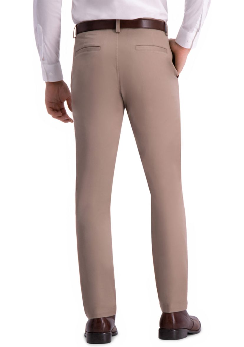 Mens Premium Comfort Slim Fit Flat Front Khaki Pants