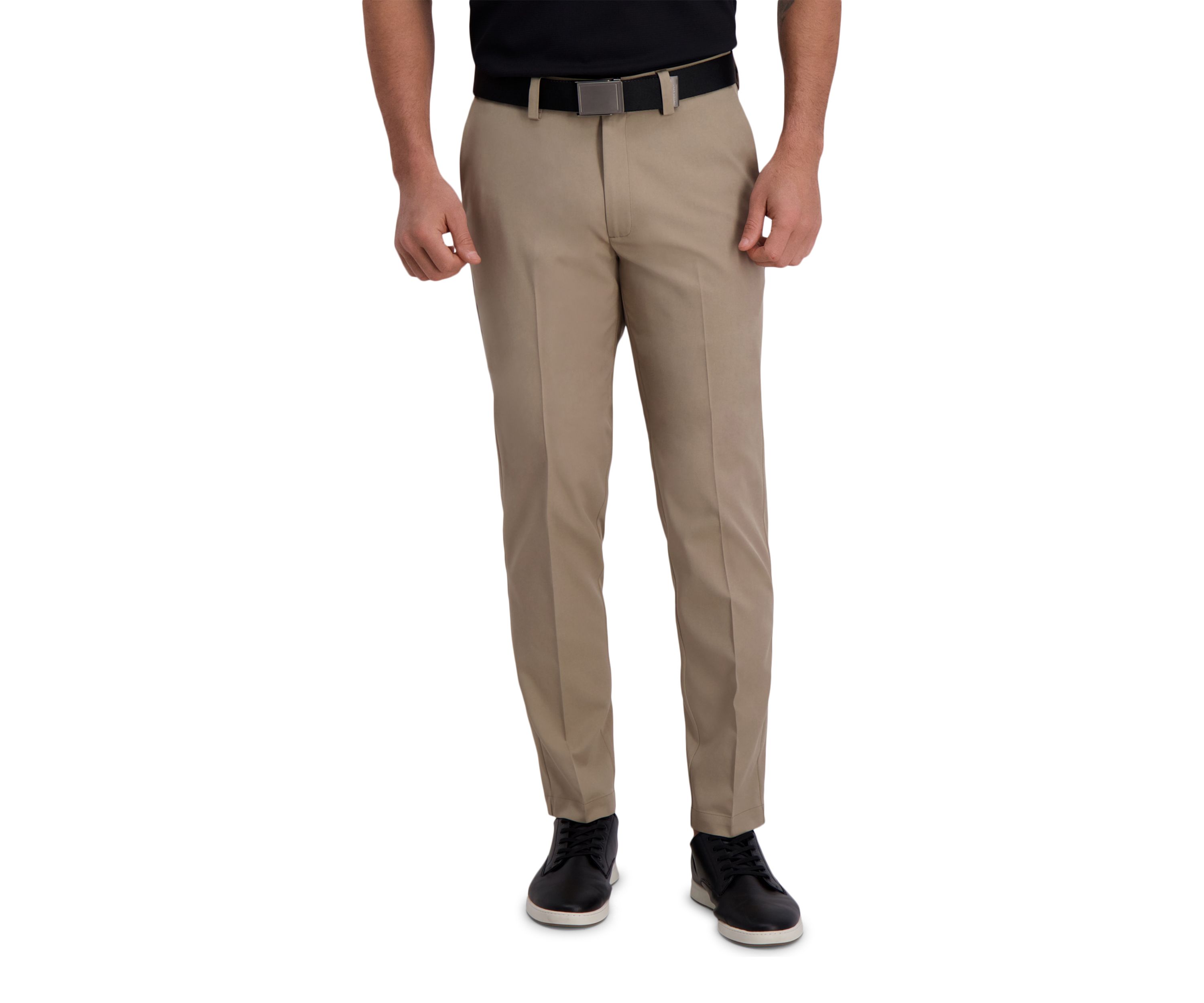 Mens Cool Right Performance Flex Solid Slim Fit Flat Front Pants