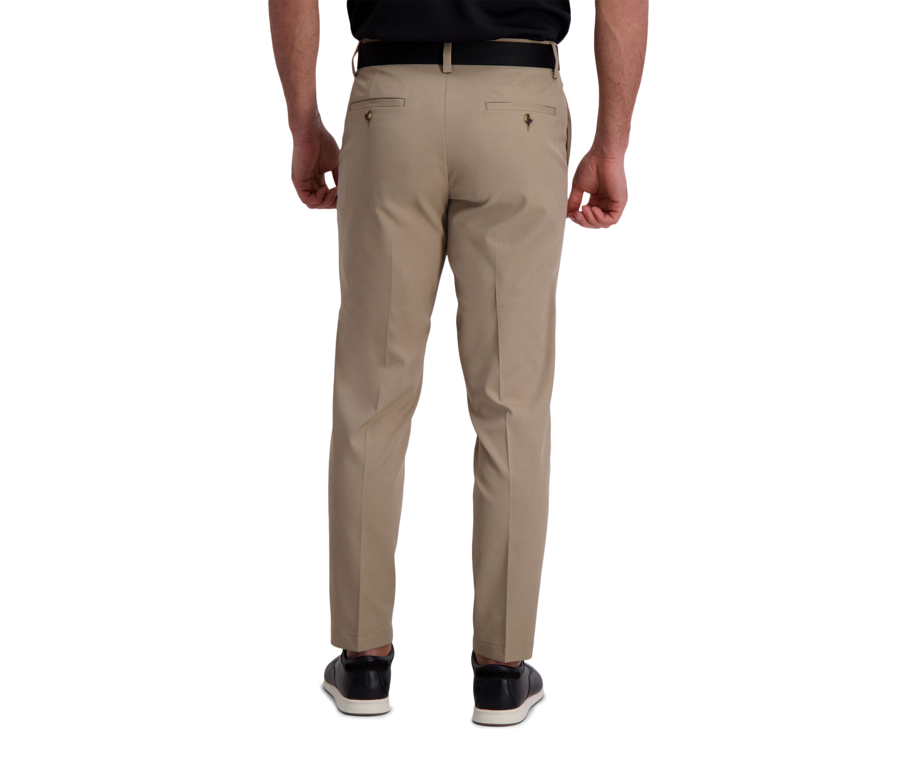Mens Cool Right Performance Flex Solid Slim Fit Flat Front Pants