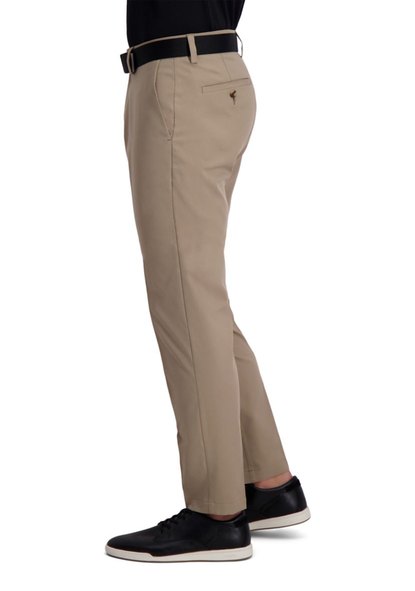 Mens Cool Right Performance Flex Solid Slim Fit Flat Front Pants