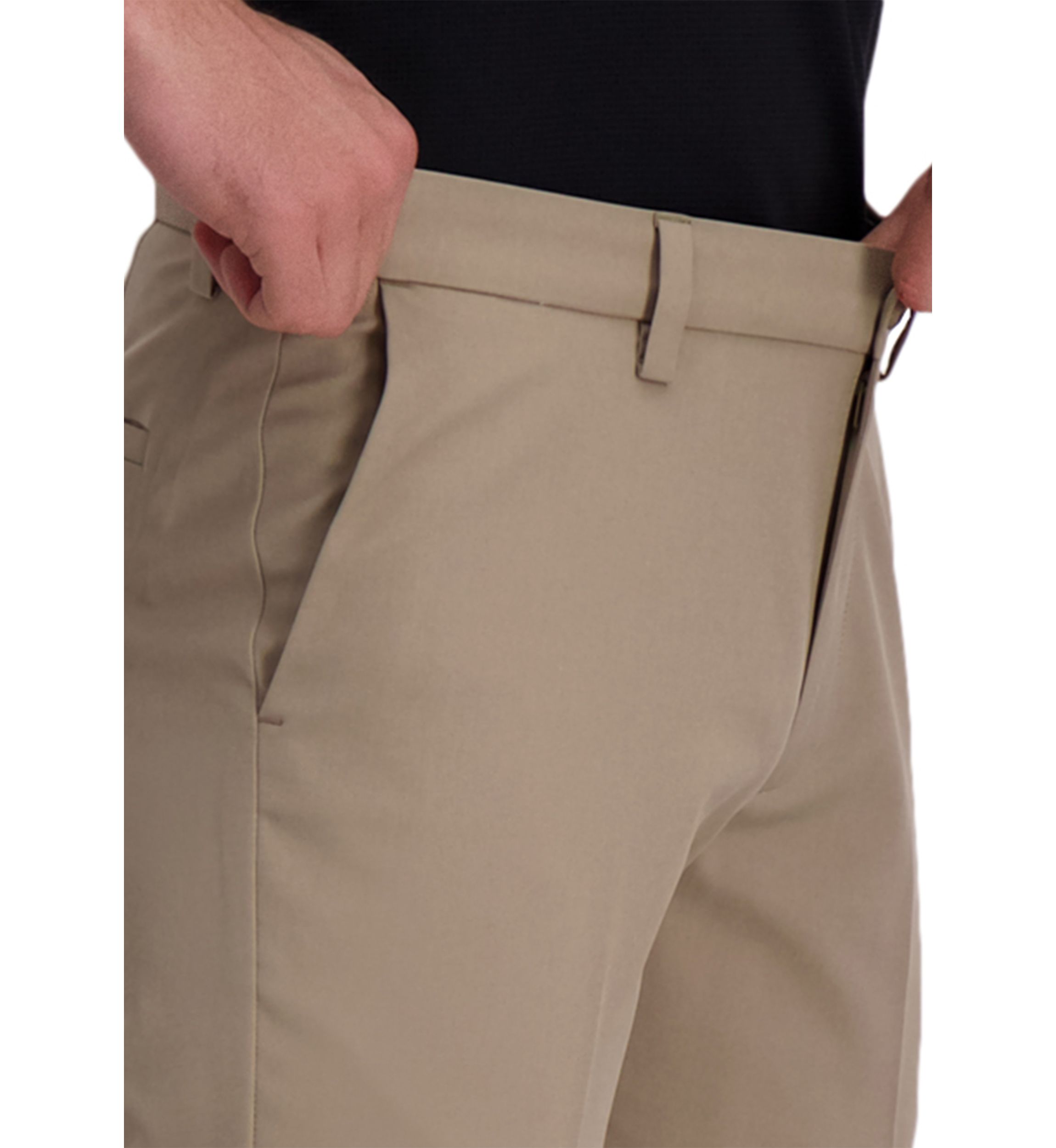 Mens Cool Right Performance Flex Solid Slim Fit Flat Front Pants
