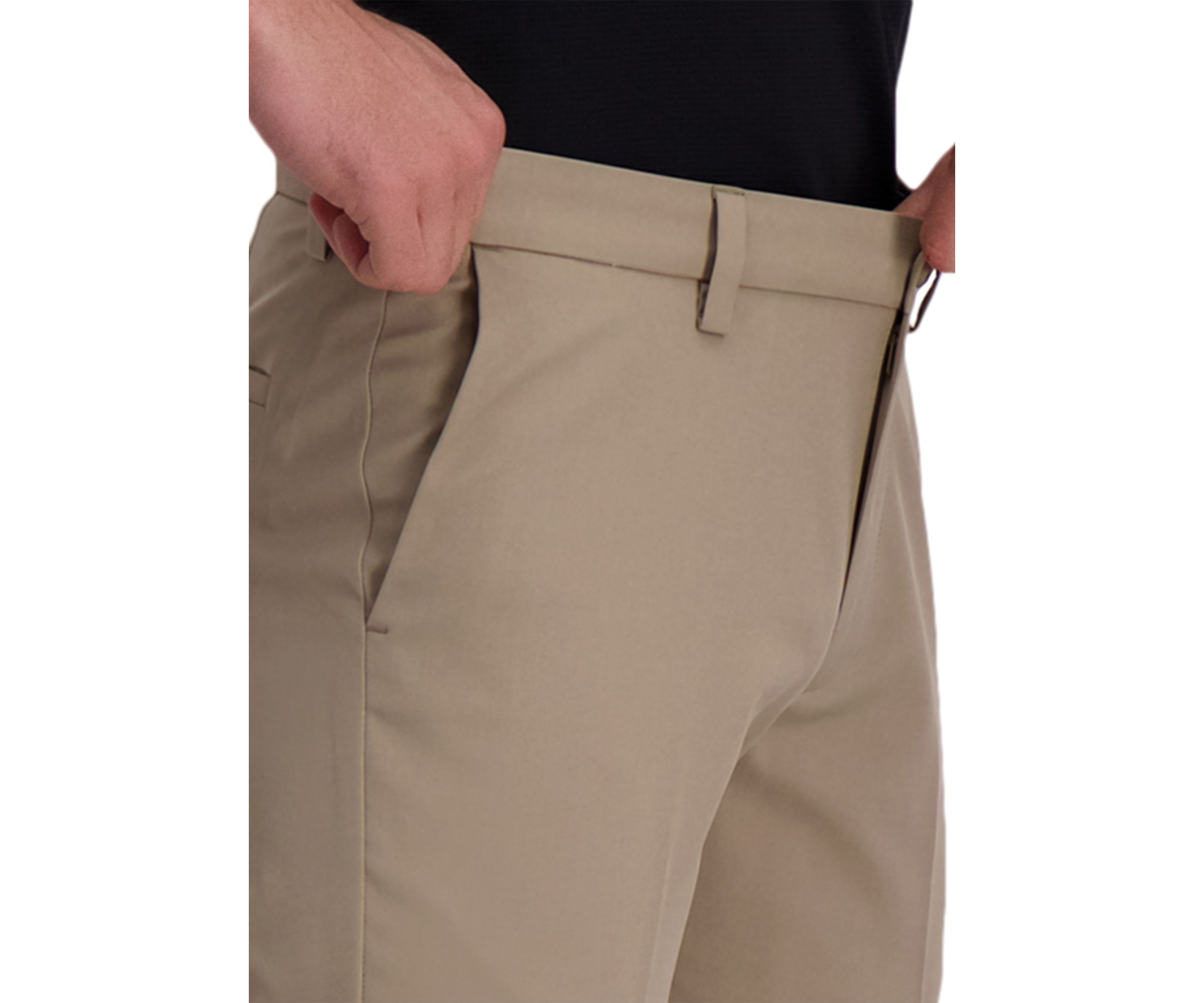 Mens Cool Right Performance Flex Solid Slim Fit Flat Front Pants