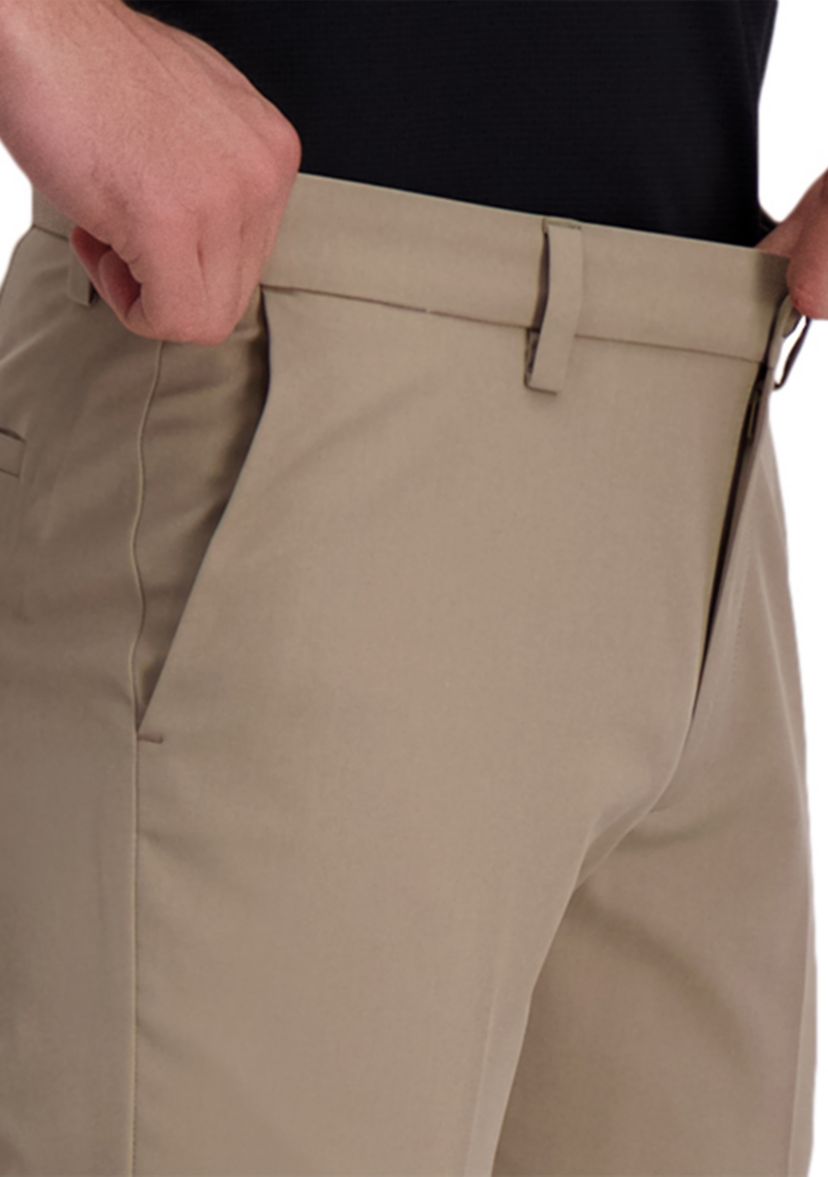 Mens Cool Right Performance Flex Solid Slim Fit Flat Front Pants