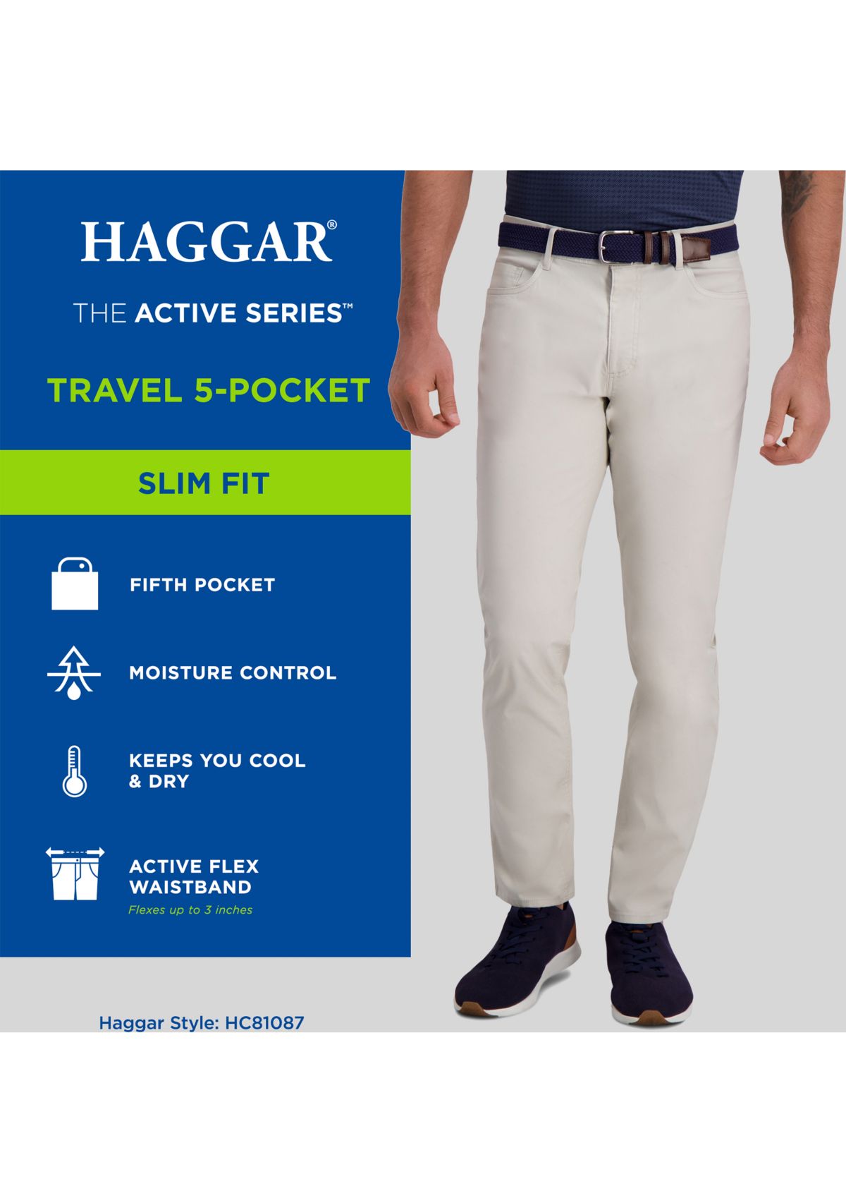 Haggar® Cool Right Performance Flex Slim Fit Flat Front Pant | Belk