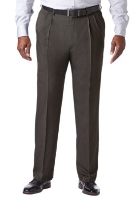 Haggar Men's Big & Tall Cool 18 PRO Classic Fit Pleat Pants, Grey, 52 x 34