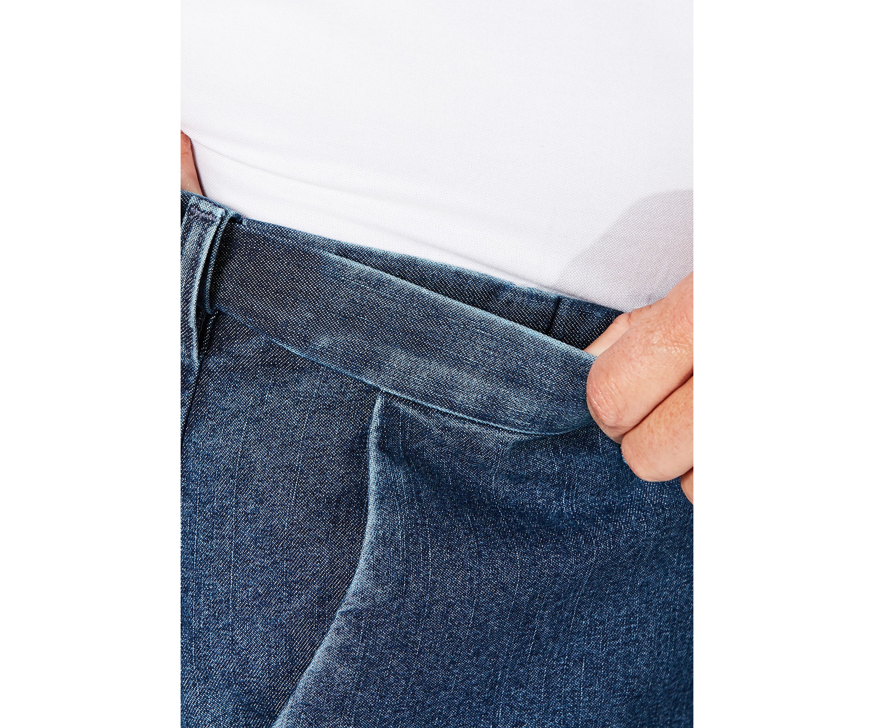 Big & Tall Stretch Denim Classic Fit Flat Front Pants
