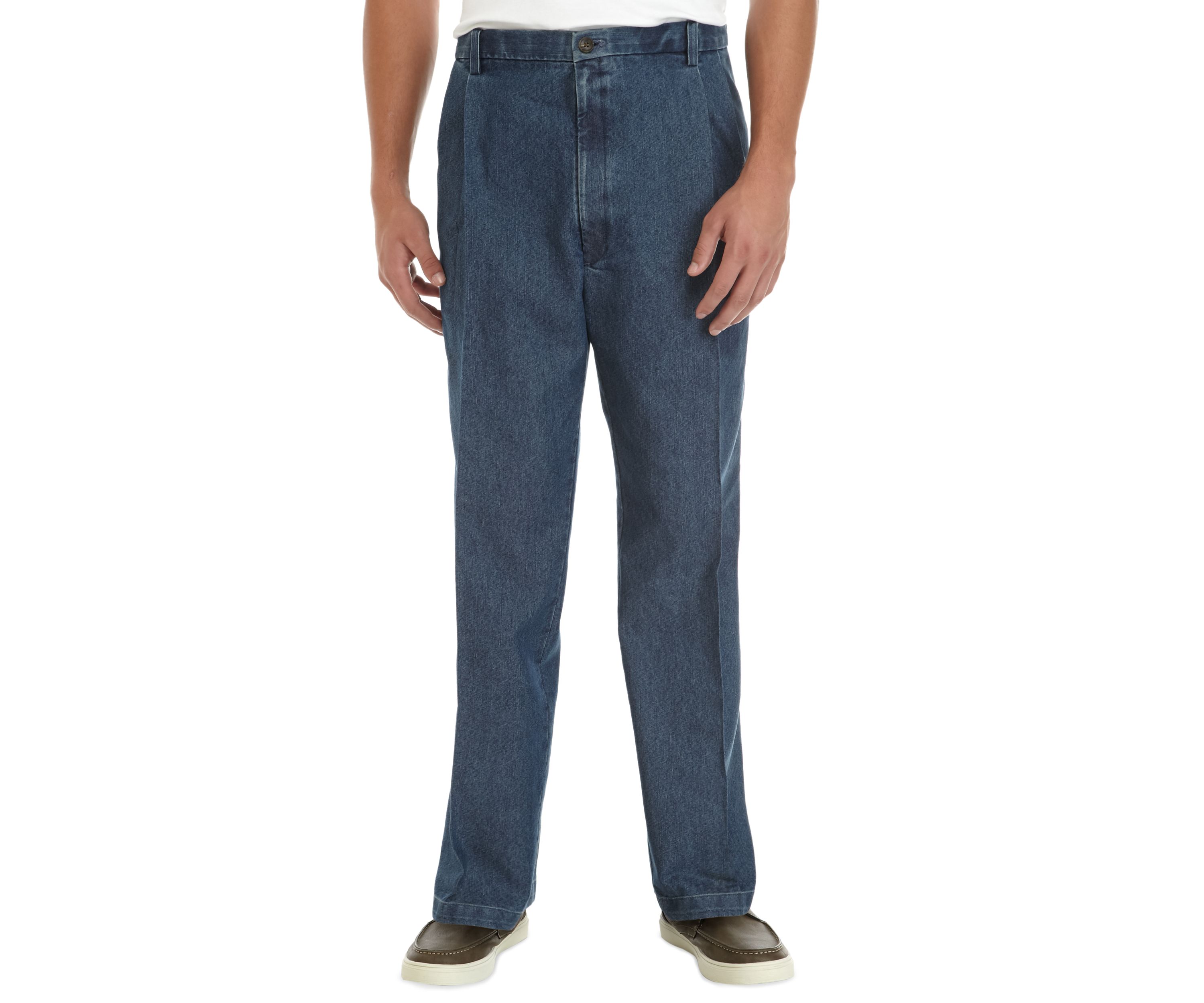 Big & Tall Stretch Denim Classic Fit Pleated Pants