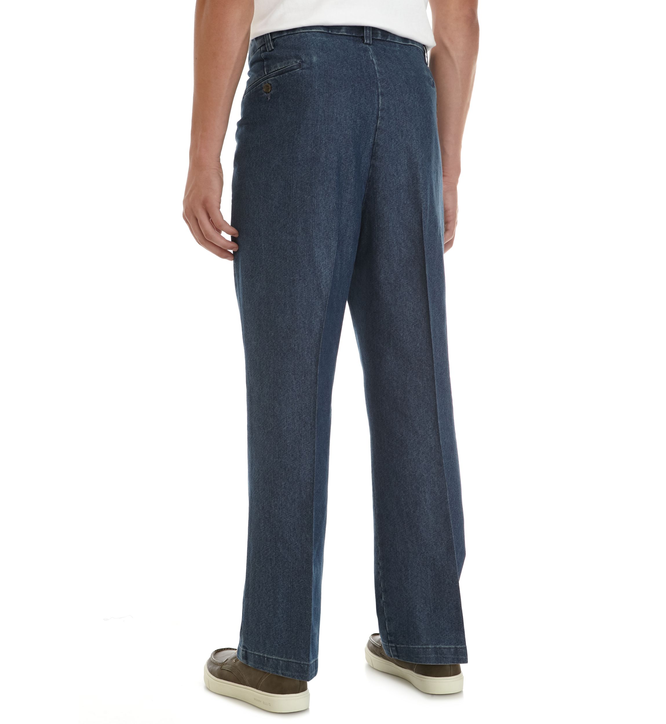 Big & Tall Stretch Denim Classic Fit Pleated Pants