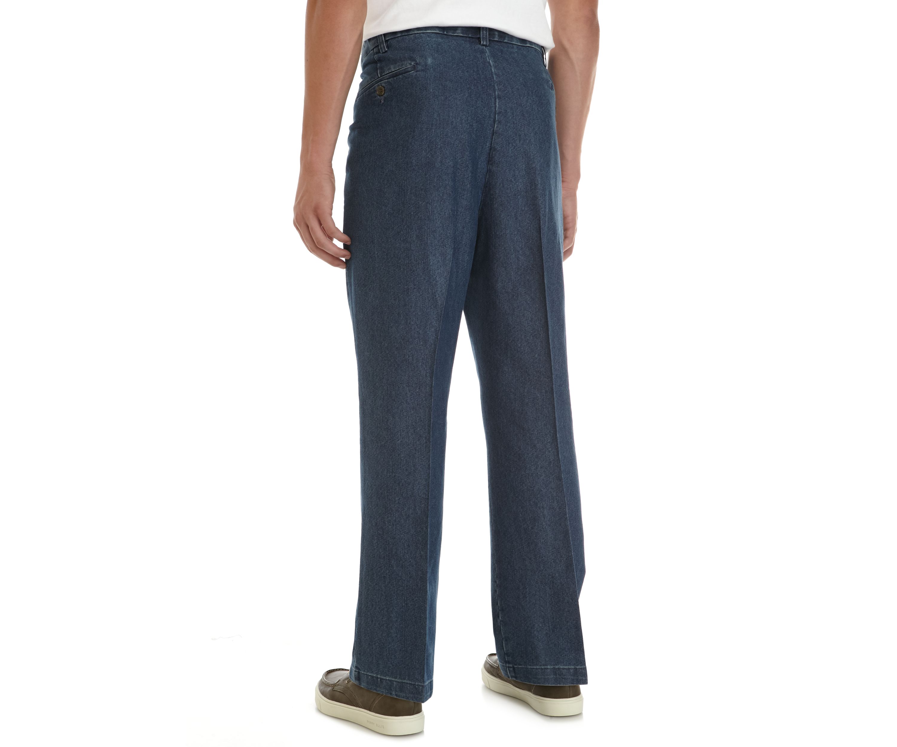 Big & Tall Stretch Denim Classic Fit Pleated Pants