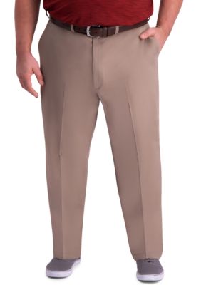 Haggar Men's Big & Tall Premium Comfort Classic Fit Flat Front Khaki Pants