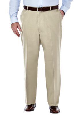 Haggar Men's Big & Tall Premium No Iron Classic Fit Flat Front Pants, 44 x 29