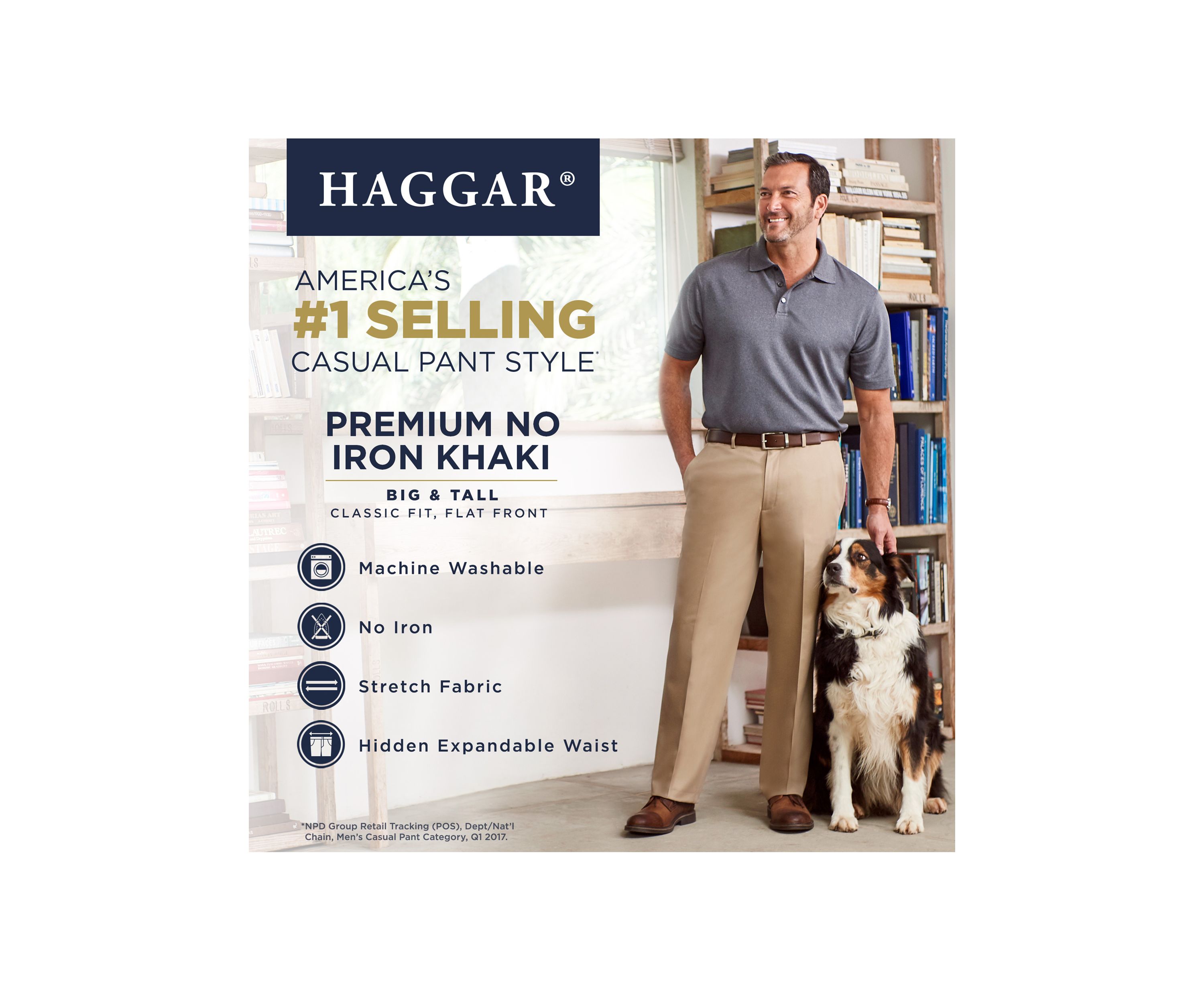 Big & Tall Premium No Iron Classic Fit Flat Front Pants