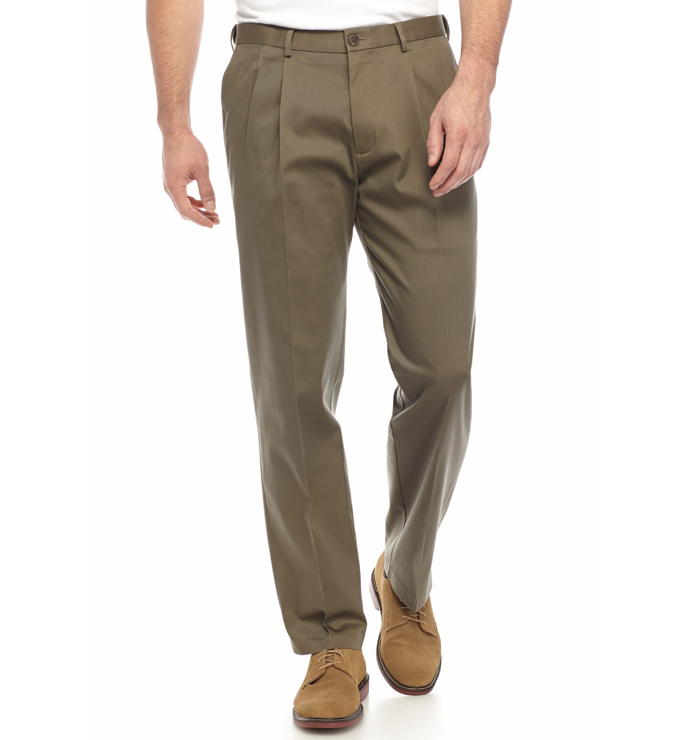 Big & Tall Premium No Iron Classic Fit Pleat Front Khaki Pants