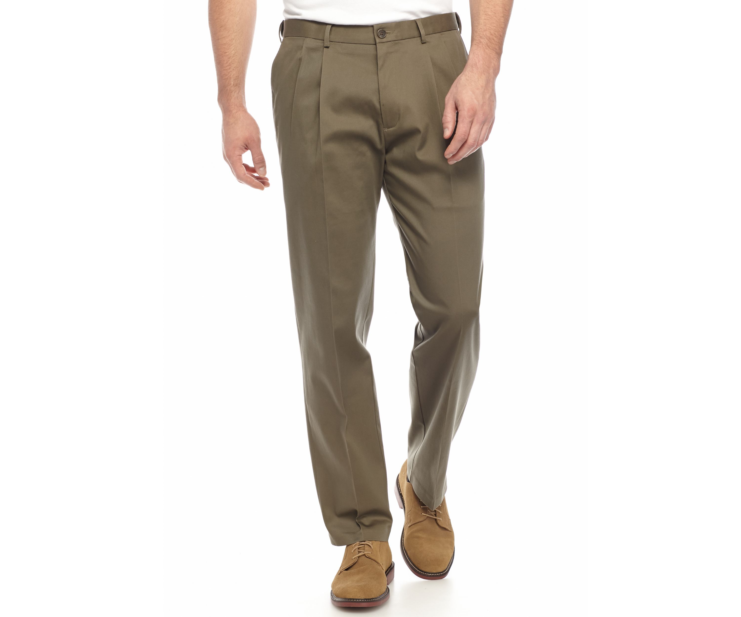 Big & Tall Premium No Iron Classic Fit Pleat Front Khaki Pants