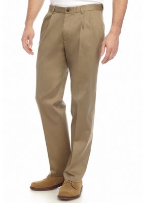 Haggar Men's Big & Tall Premium No Iron Classic Fit Pleat Front Khaki Pants, 48 x 32