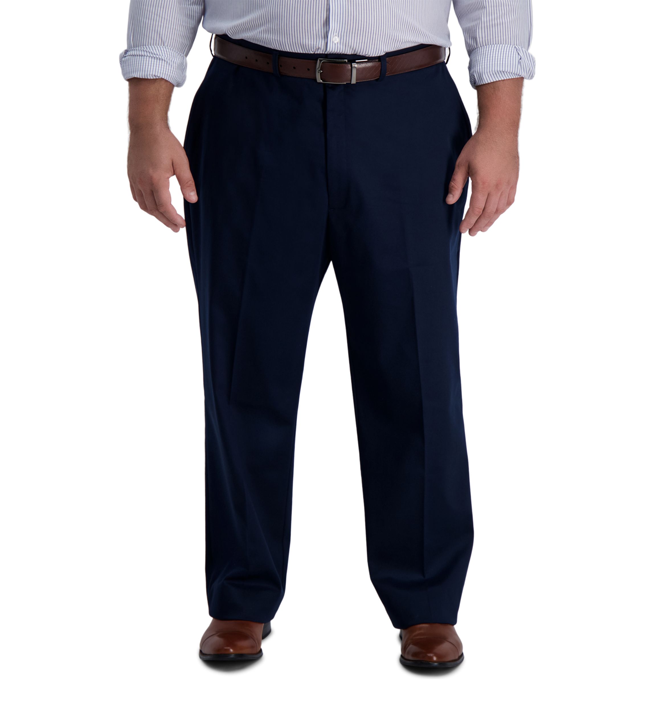 Big & Tall Iron Free Premium Khaki Classic Fit Flat Front Pants