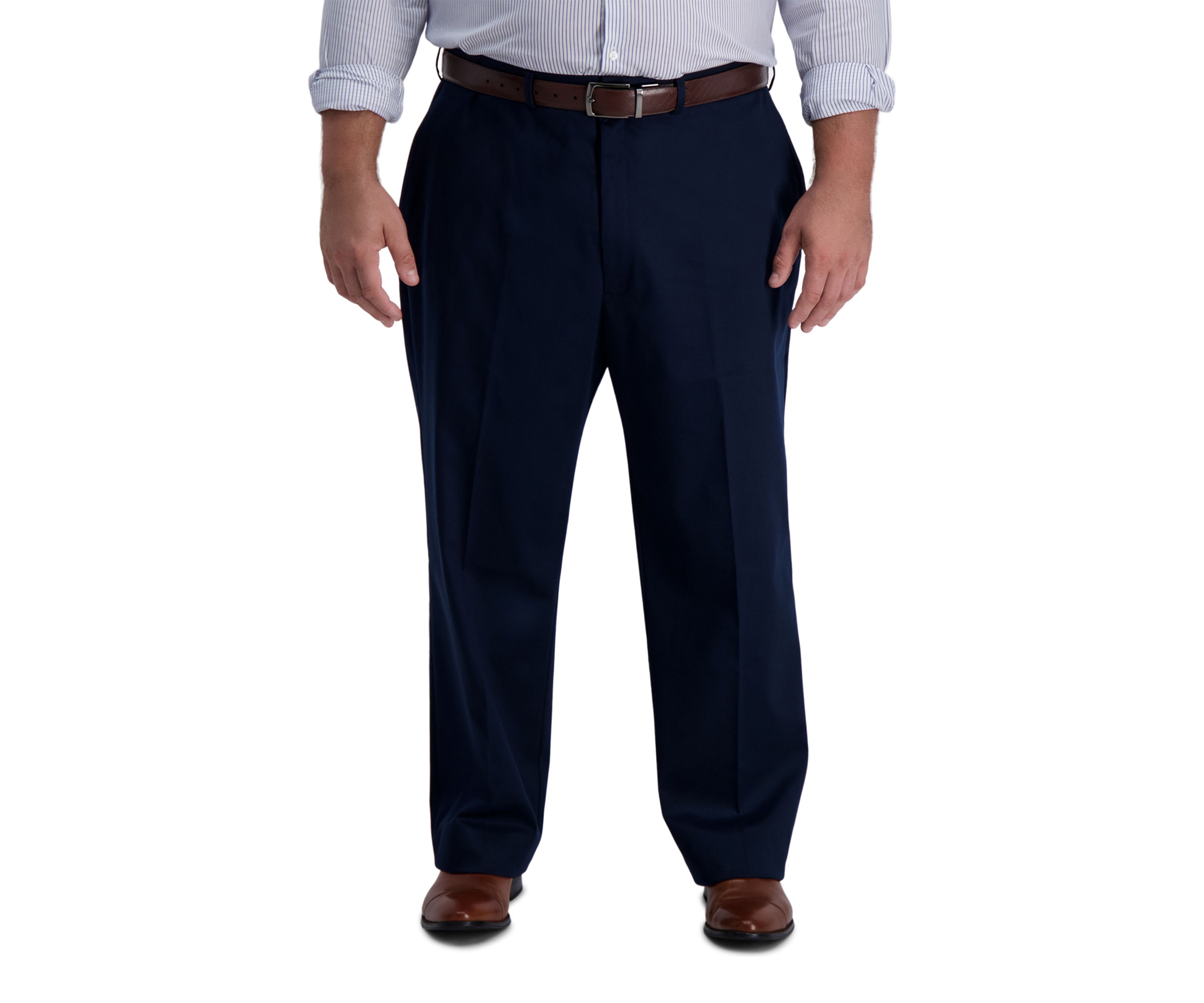 Big & Tall Iron Free Premium Khaki Classic Fit Flat Front Pants