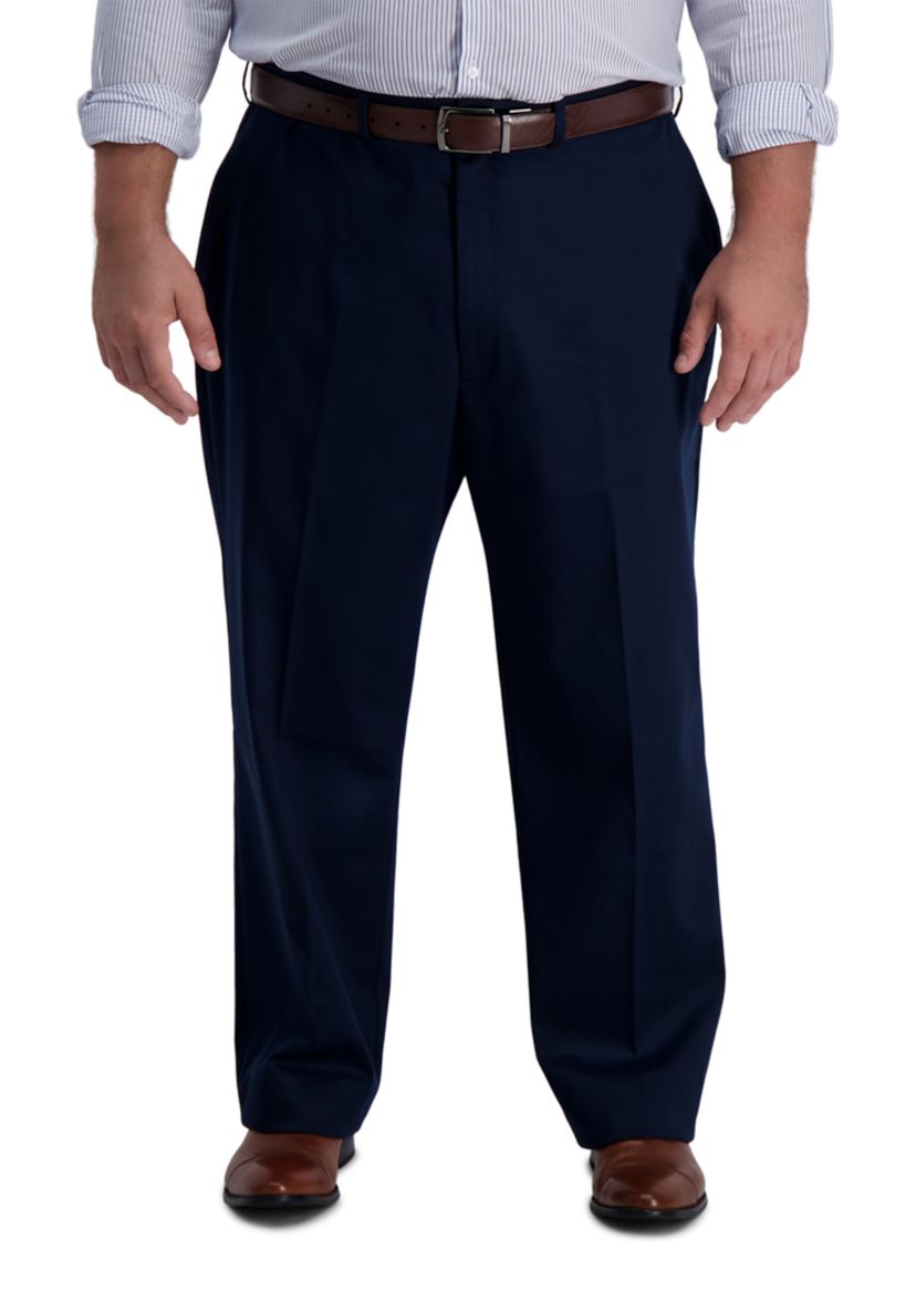 Big & Tall Iron Free Premium Khaki Classic Fit Flat Front Pants