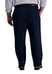 Big & Tall Iron Free Premium Khaki Classic-Fit Flat Front Hidden Comfort Waistband Casual Pants 