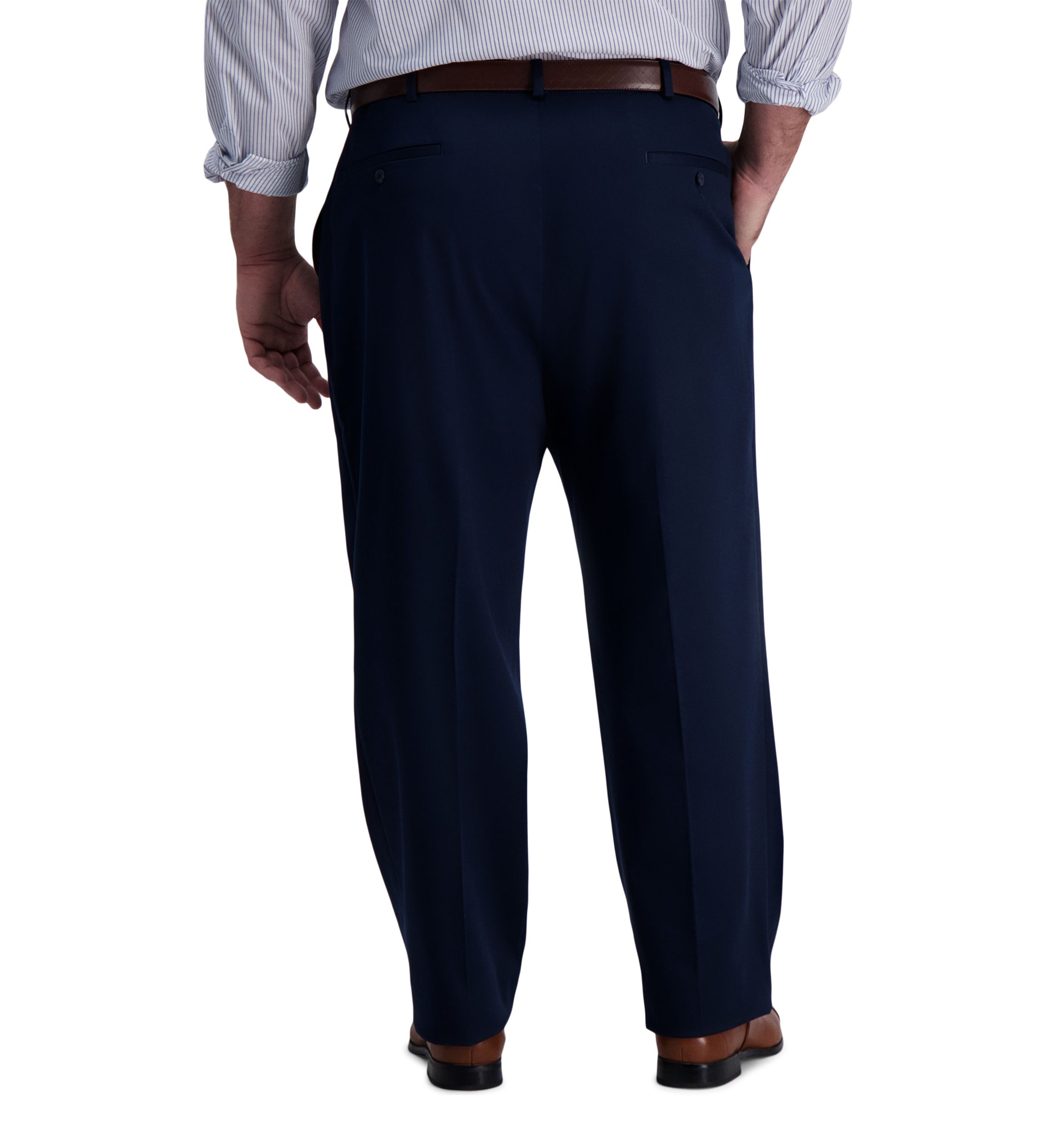 Big & Tall Iron Free Premium Khaki Classic Fit Flat Front Pants