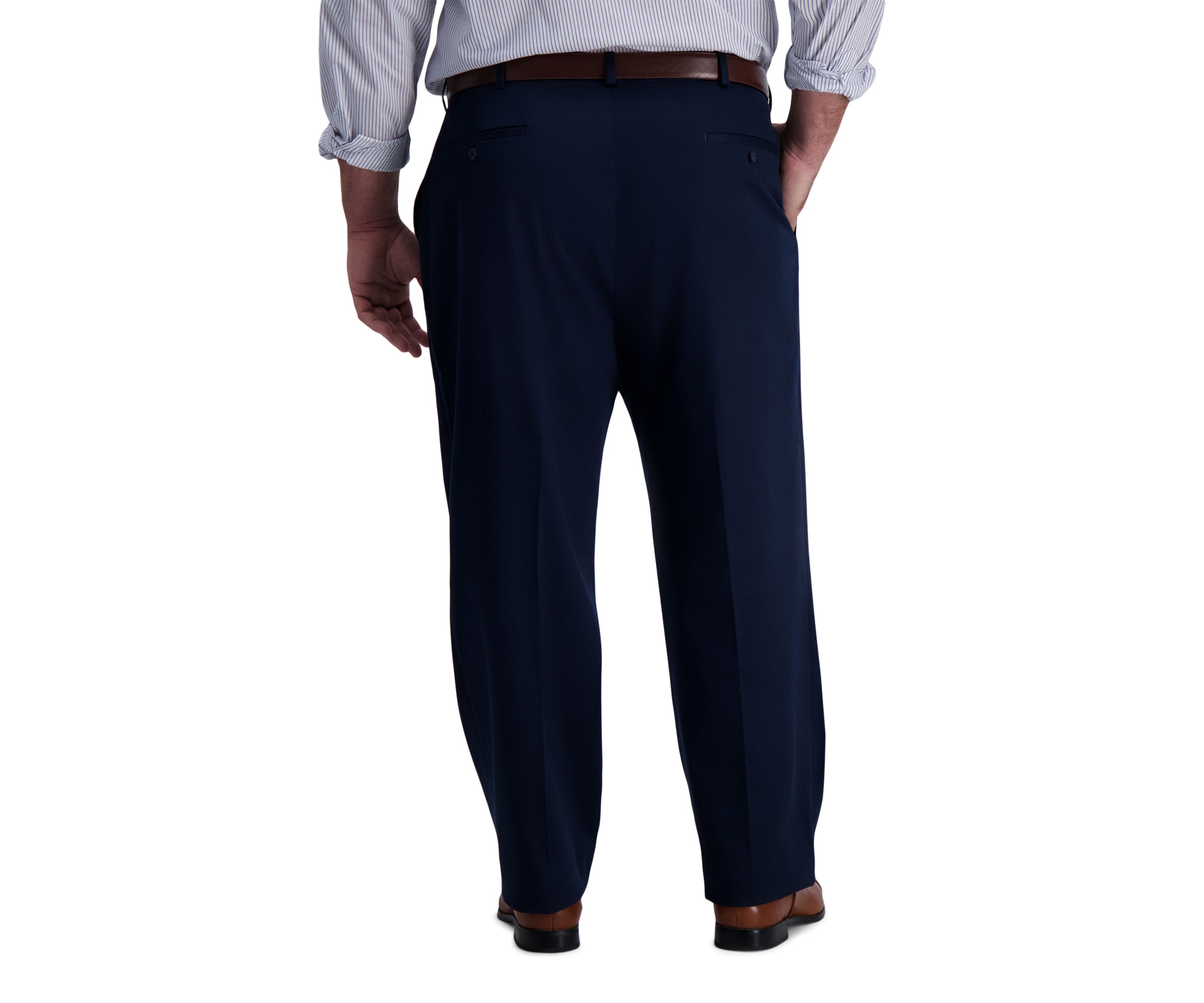 Big & Tall Iron Free Premium Khaki Classic Fit Flat Front Pants