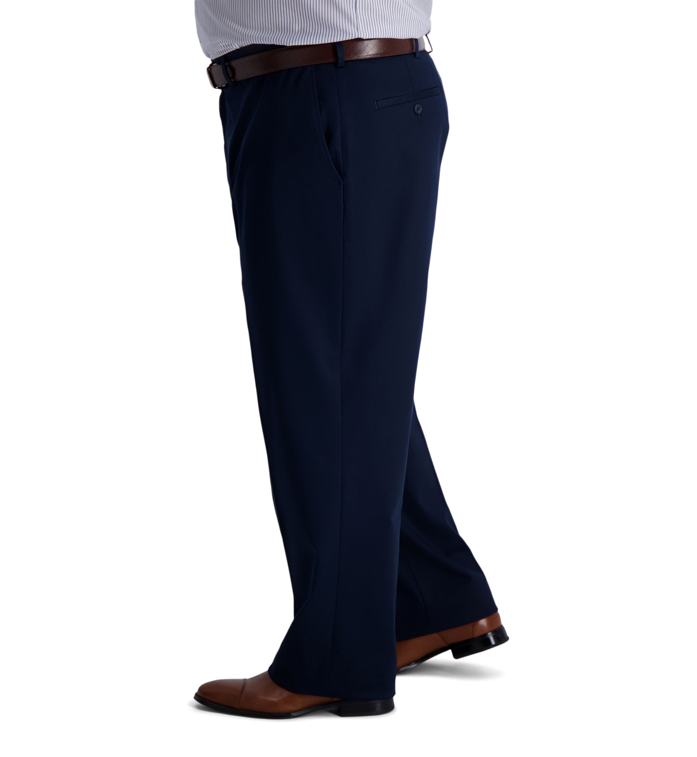 Big & Tall Iron Free Premium Khaki Classic Fit Flat Front Pants