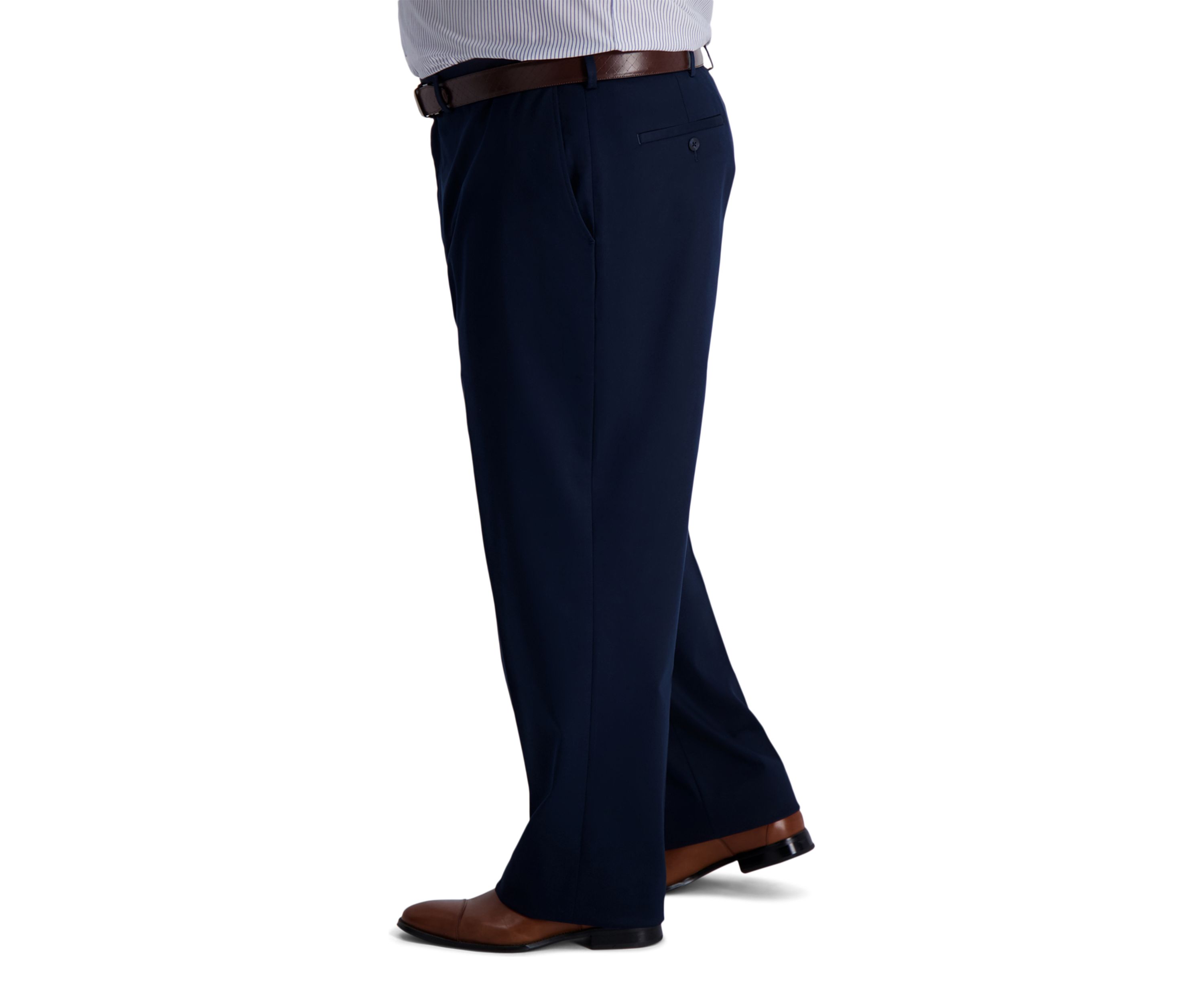 Big & Tall Iron Free Premium Khaki Classic Fit Flat Front Pants
