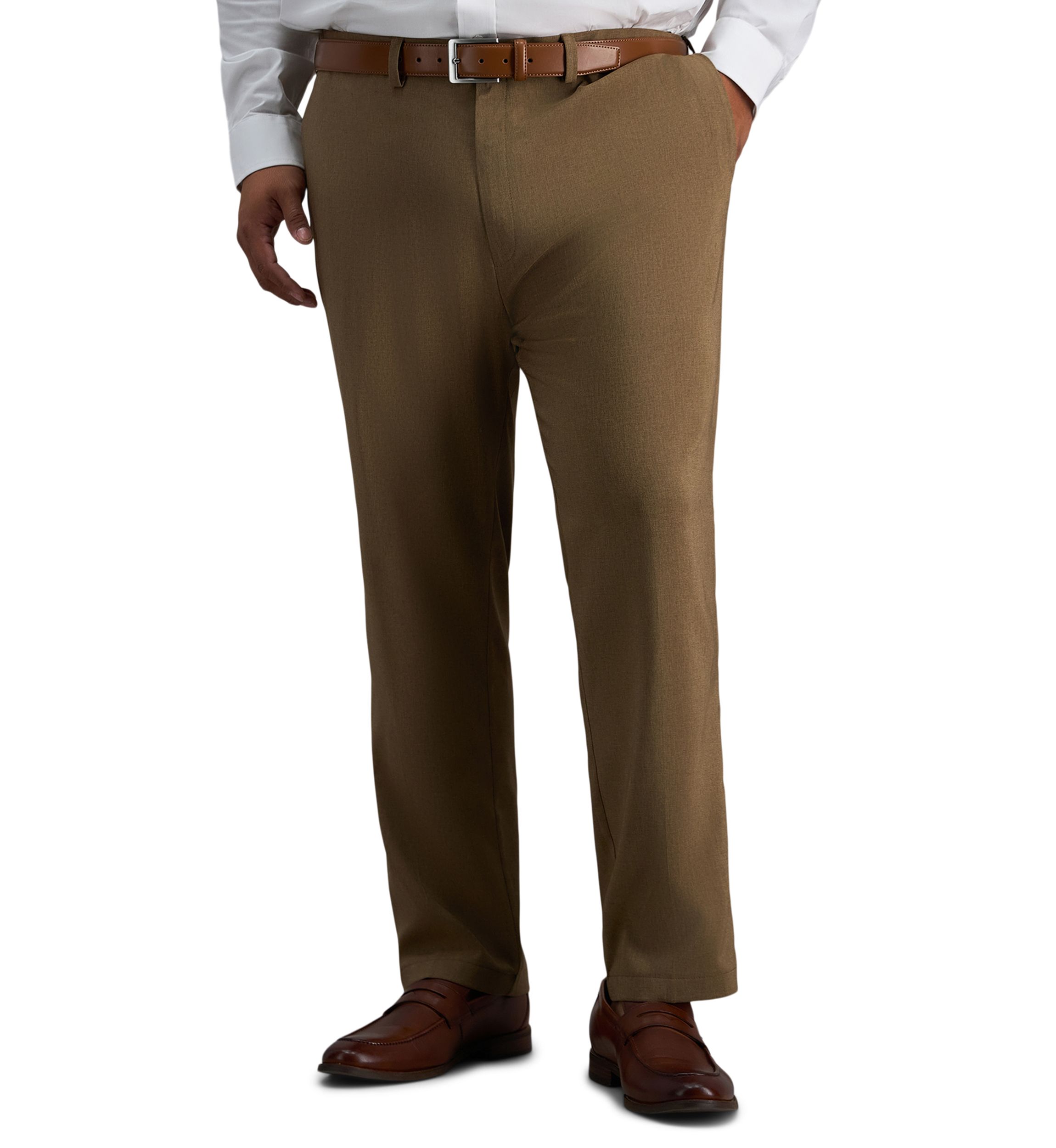 haggar brown dress pants J.M. Haggar Men's Luxury Comfort Classic-Fit Performance Stretch Casual Pants