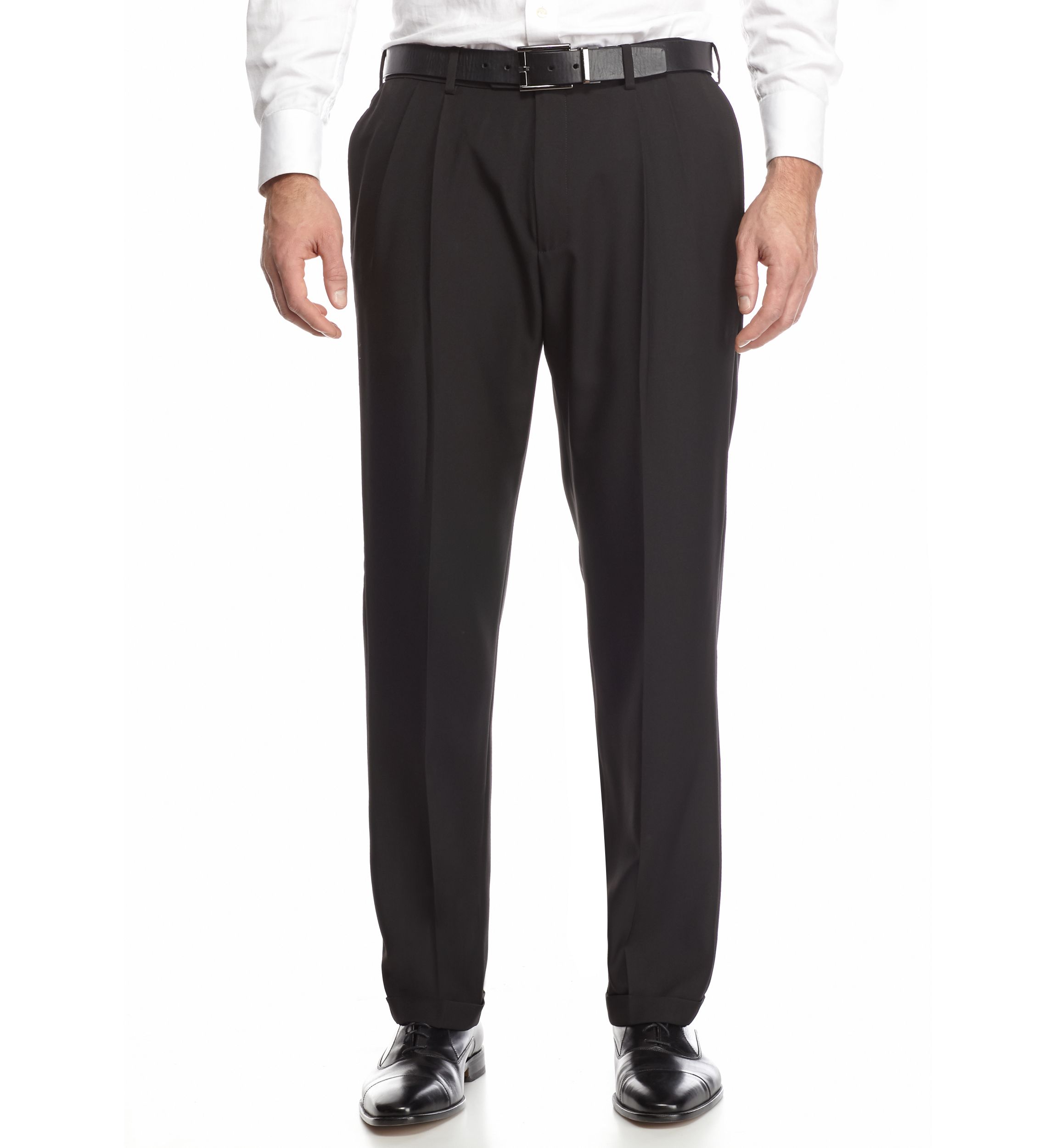 E-CLO™ Stria Classic Fit Pleat Front Dress Pants