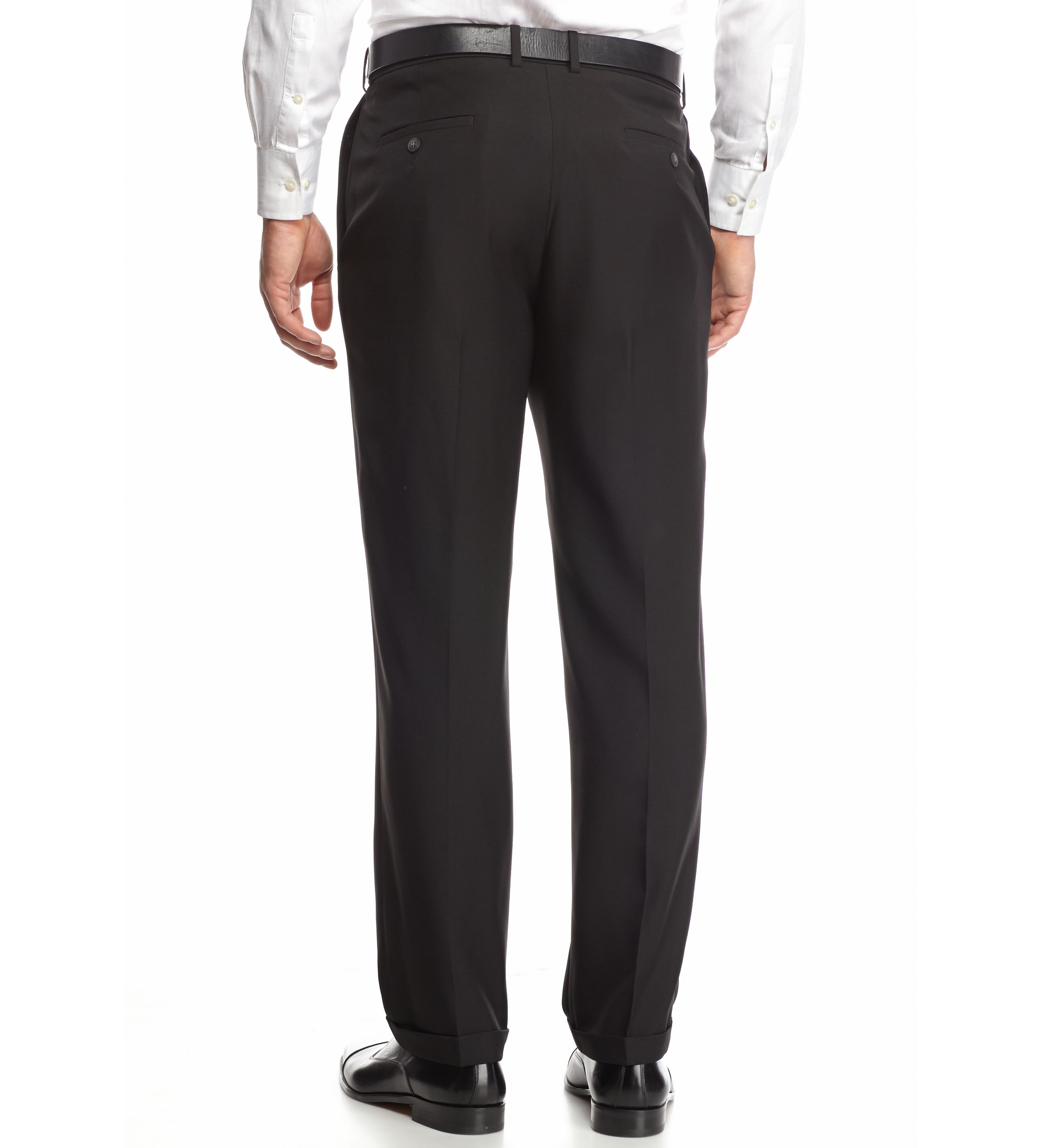 E-CLO™ Stria Classic Fit Pleat Front Dress Pants