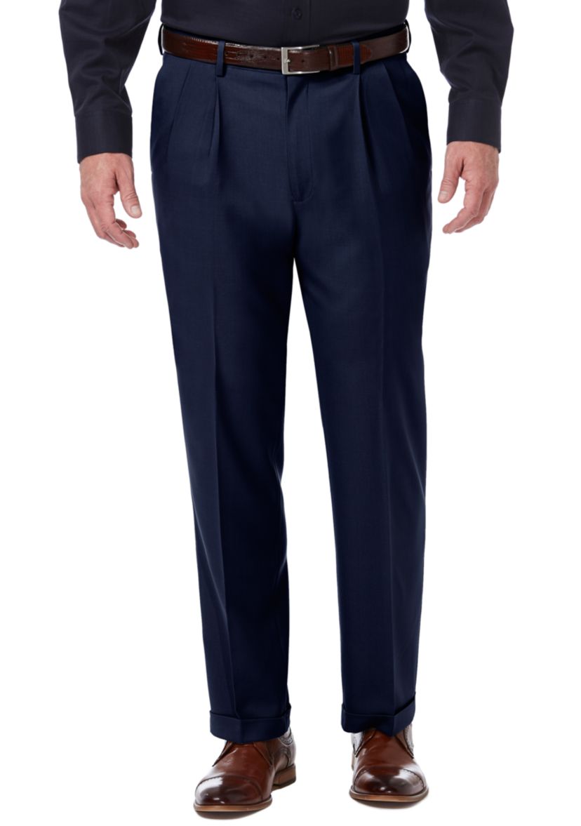 green emerald velvet dress Haggar Premium Comfort Dress Pants, Flat Front in Dark Grey