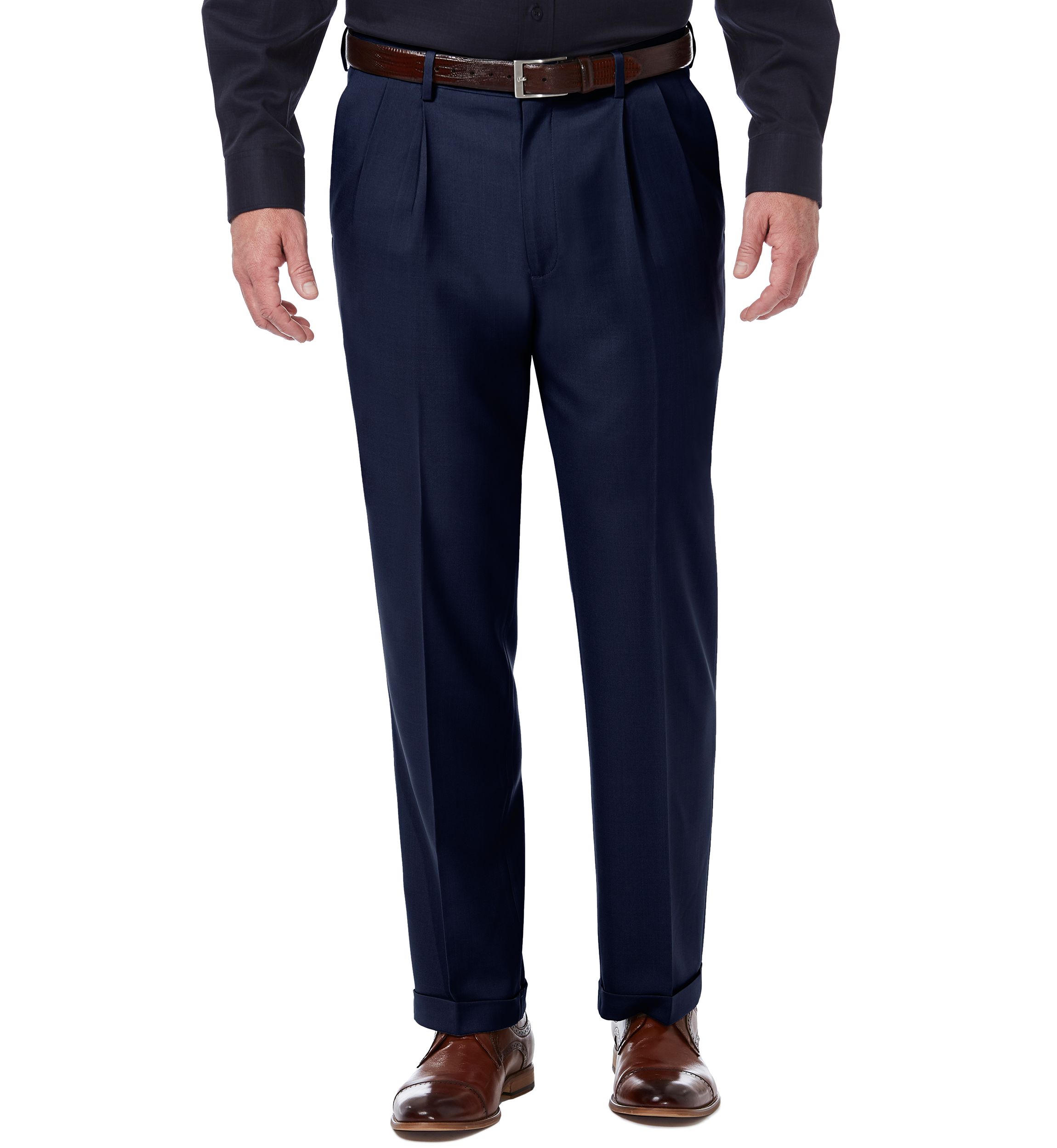 Premium Comfort 4 Way Stretch Classic Fit Pleat Dress Pants