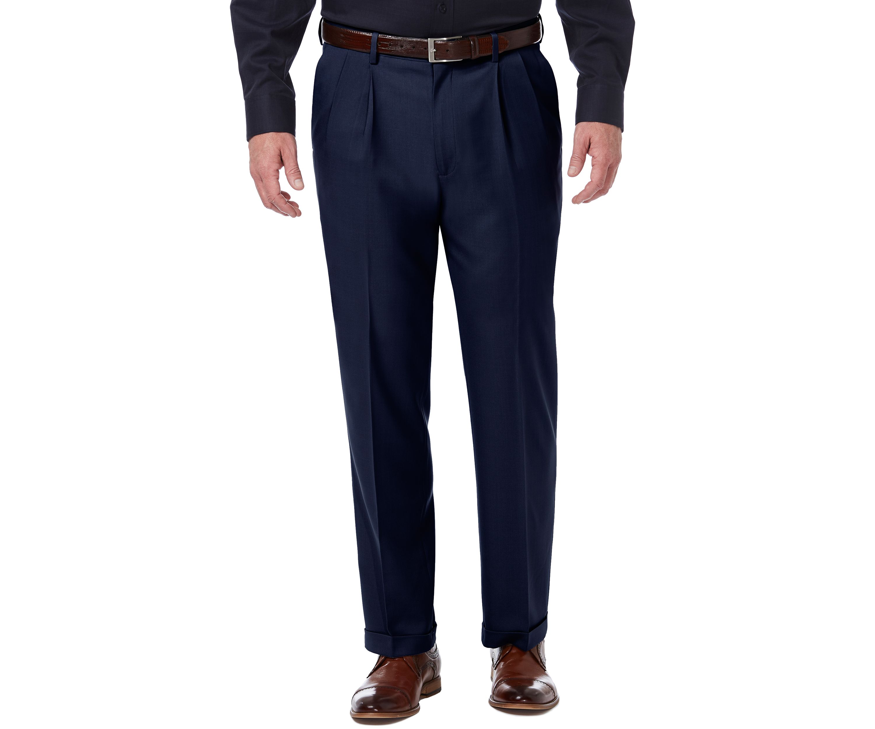 Premium Comfort 4 Way Stretch Classic Fit Pleat Dress Pants